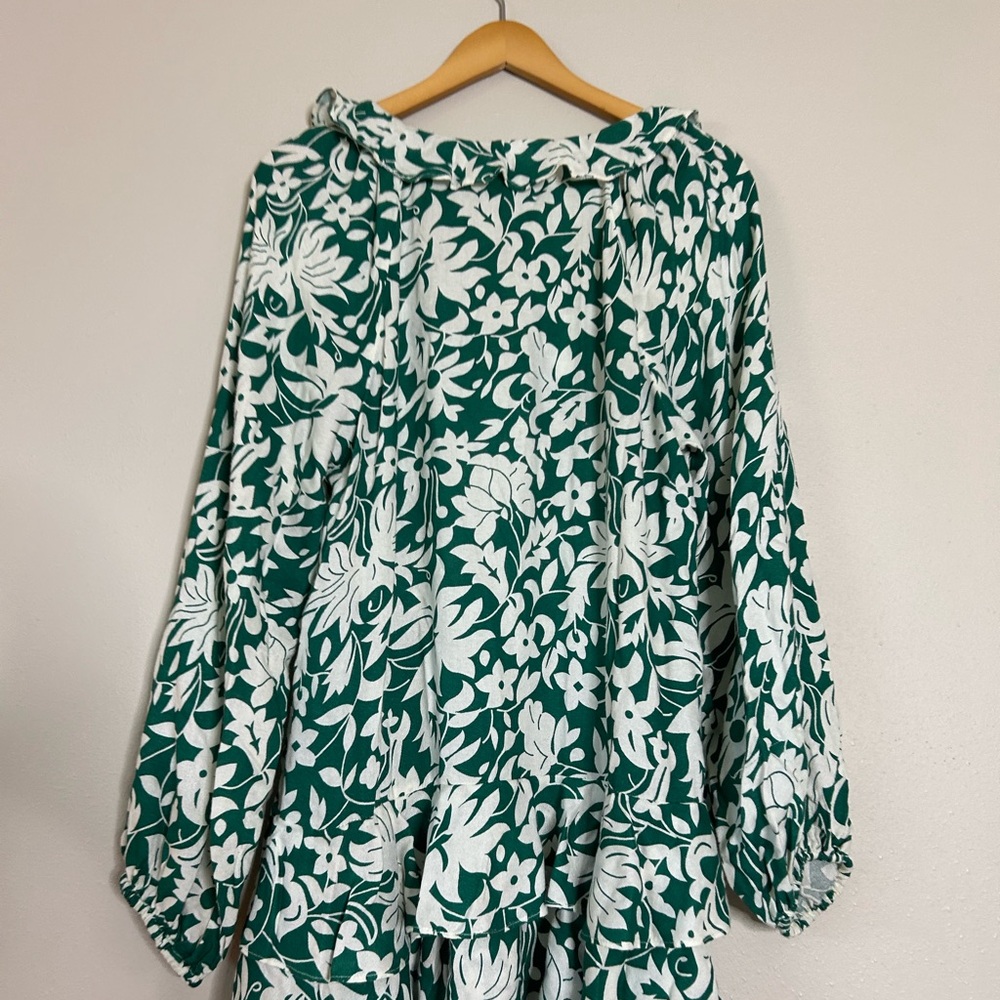 Free People Rebecca green & white floral mini dress - Picture 10 of 10